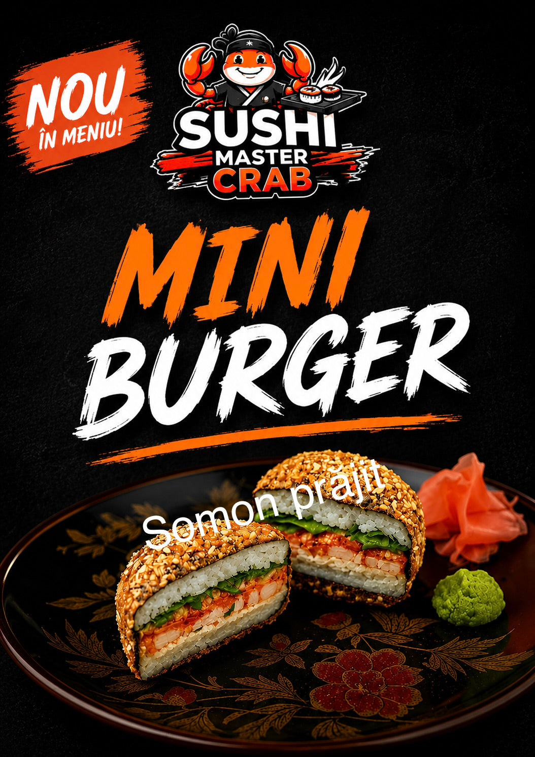 Mini burger somon prajit